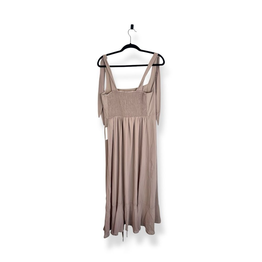 NWT Show Me Your Mumu ‘Claire’ Ruffle Slit Midi Elegant Taupe Sleeveless Dress - Picture 6 of 7